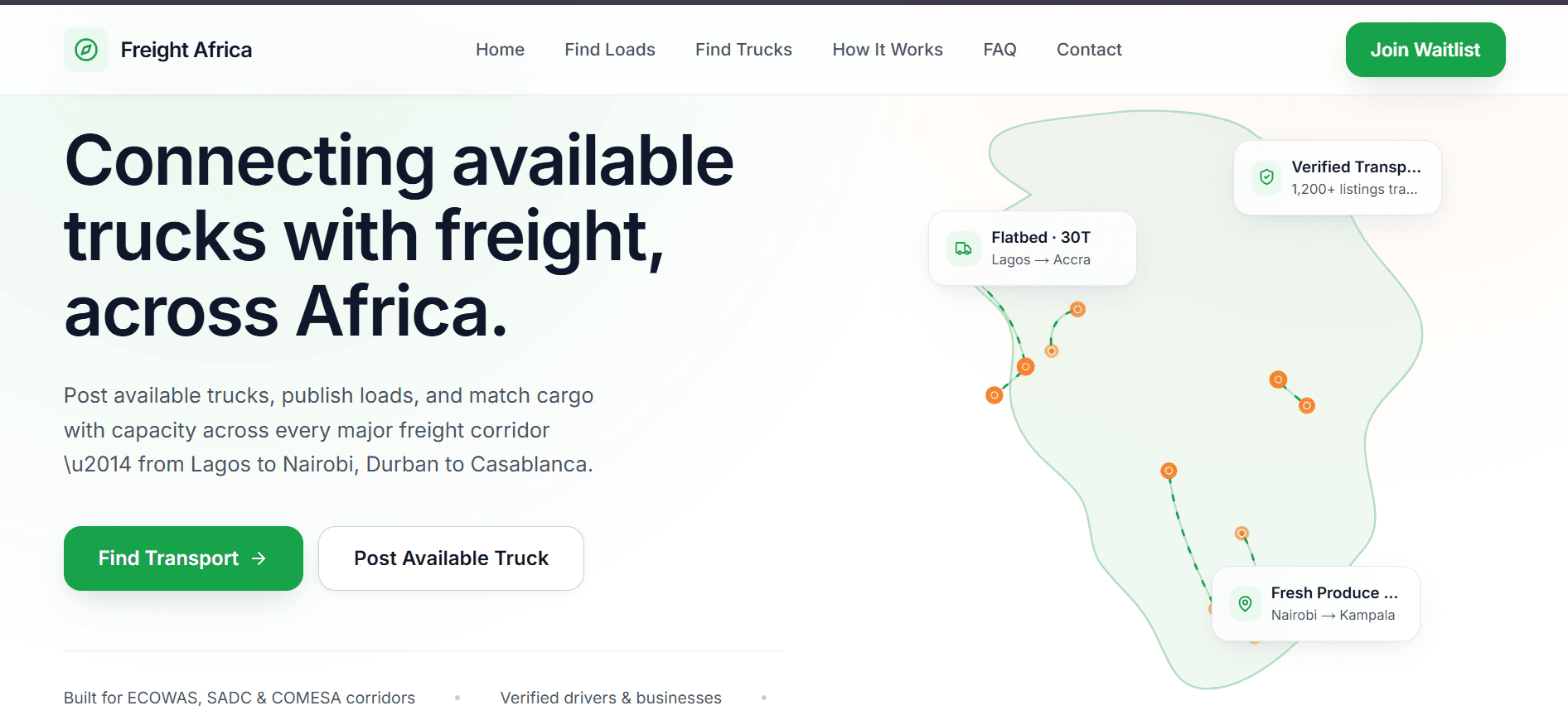 FreightAfrica product screenshot