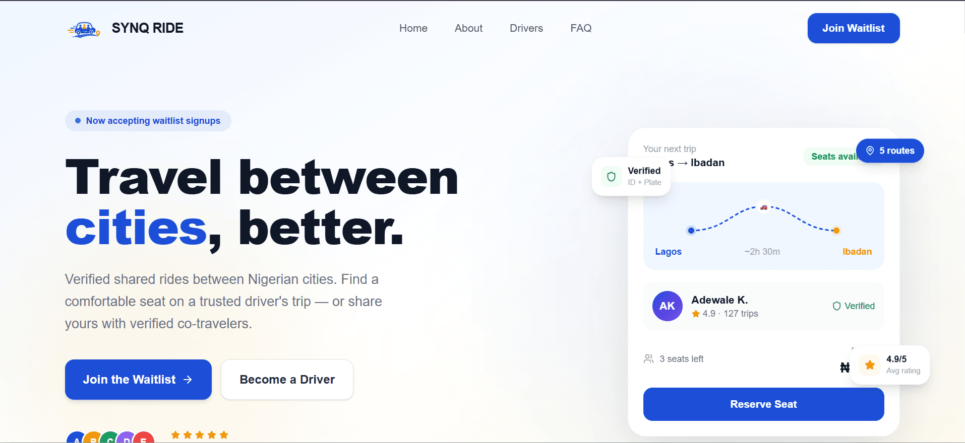 Synq Ride product screenshot